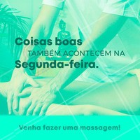 A sua segunda-feira também pode ser boa. É só agendar a sua massagem e vir relaxar, para começar a semana super bem! #massagem #relax #segunda #ahazouapp #ahazousaude #saude #bemestar