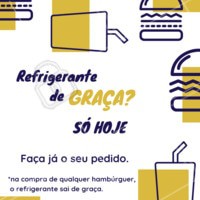 Vocês pediram, a gente atendeu! Refrigerante de graça na compra de qualquer hambúrguer. Faça já o seu pedido e aproveite! #hamburguer #burger #ahazougastronomia #ahazouapp #amorporhamburguer #refrigerante #promocao