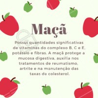 Fique de olho nos benefícios dessa fruta! 🍎 #maca #frutas #beneficios #ahazou #saude #bemestar