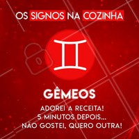Hahaha quem concorda marca o seu geminiano(a) favorito aqui! ♊ #signos #cook #ahazou #astrologia #gemeos