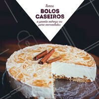 Diversos sabores para você se apaixonar! Faça já a sua encomenda XXXX-XXXX #boloscaseiros #doces #ahazou #encomendas #bolos