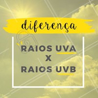 Você sabe a diferença entre raios UVA e UVB?? Olha aí 👇👇👇
A diferença entre eles é que o A penetra profundamente na pele enquanto o B atinge apenas a camada mais superficial, e apesar de merecerem cuidados, também tem papel importante na saúde.
UVA: Mais intensa antes das 10h e após às 16h
UVB: Mais intensa antes entre às 10h e às 16h
#sol #raios #ahazou #verao