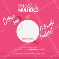Aproveite esse desconto especial para o Dia Internacional da mulher! Você tem um compromisso, lembrar a todos que o dia da mulher é todo dia!
#diadamulher #mulher #diainternacionaldamulher #beleza #ahazou #campanhawoman #promocao #desconto