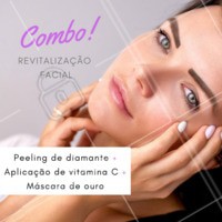 Que tal esse combo para revitalizar a pele, trazendo luminosidade e diminuindo manchas? Aproveie os precinhos especiais! #esteticafacial #ahazou #estetica #revitalizaçaofacial #peelingdediamante #vitaminac #mascaradeouro