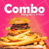 Pedindo seu hambúrguer predileto, as fritas saem por nossa conta! #hamburguer #fritas #ahazou #combododia