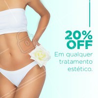 20% OFF
Aproveite, desconto válido até o fim do mês de Março!
#estetica #ahazou #ahazouestetica #promoção