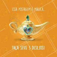E aí, o que você quer pedir ao Gênio da Lâmpada? 😂 Conta pra gente 👇 #esteticafacial #comentaai #genio #ahazou #desejos #magica #engracado #enquete