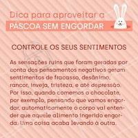 Quer aproveitar a páscoa sem ganhar quilos a mais na balança? Não é necessário se privar 100% de doce. O ideal é consumir de forma consciente, sem exageros e sem ficar arrumando mil desculpas. A chave para não ter prejuízos na dieta é evitar a compulsão alimentar. #dicas #saude #pascoa #ahzpascoa #saudeebemestar