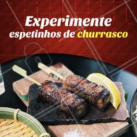 Hmm que tal experimentar nossos espetinhos de churras? 😋 #churrasco #ahazoutaste #churras #espetinho