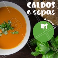 Friozinho chegando? Vem pra cá comer uma sopinha ou tomar um caldinho! #sopas #caldos #ahazou #frio #gastro