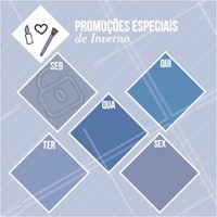 Aproveite as promoções especiais de Inverno! Cada dia, uma promo diferente! 💖 Bora agendar um horário? #salaodebeleza #ahazou #promocao #inverno