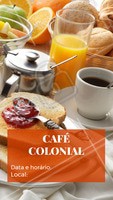 Você é nosso convidado especial para o Café Colonial que ocorrerá no dia XX às XX horas no local XX ☕️ Esperamos você! #café #ahazoutaste #cafécolonial