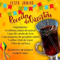 Eita Trem Bão Sô! Chegou a época de Festa Junina 🎉 Que tal experimentar um quentão caseiro? Confere só a receita que separamos para você! #festajunina #ahazoutaste #quentao #saojoao