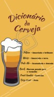 Quer ficar craque nas cervejas? Olha só esse dicionário resumindo a cor de cada tipo de cerveja: agora ficou fácil de lembrar, né? 😉 Aproveite para salvar esse post ou enviar o print pra um amigo que gosta de cervejas! #cerveja #ahazoutaste #bares