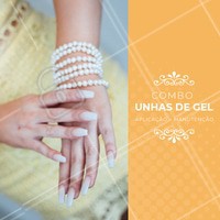 As unhas de gel são as queridinhas do momento, por ter uma aparência bem natural e trazer mais leveza ao visual das mãos. 💕 Aproveite essa promoção de aplicação + manutenção e venha já ficar com as unhas de diva! #unhadegel #ahazou #manicure #unhas