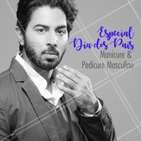 O cuidado com as unhas das mãos e pés também deve ser feito pelos homens! Ter unhas bonitas e bem cuidadas faz toda a diferença para um visual mais atrativo e até profissional. 😉 Presenteie seu pai com uma mão + pé nesse Dia dos Pais! #diadospais #ahazou #pais #manicure #pedicure