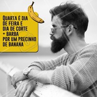 Quarta pode ser dia de feira, mas também é dia de dar um talento no visual por um precinho camarada! 😎 Agende um horário agora mesmo. #barbearia #barber #ahazou #barbeiro #promocao #quarta