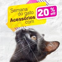 Essa semana é totalmente deles! 😻 Aproveite a semana especial de descontos para surpreender o seu bb com acessórios e brinquedinhos novos! 💕 #semanadogato #ahazoupet #promocao #petshop