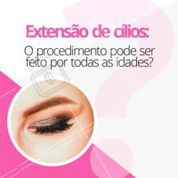 Este procedimento não possui uma idade mínima para ser realizado, porém o ideal é que as extensões sejam aplicadas apenas a partir dos 15 anos de idade. A partir desta faixa etária, a cliente já tem uma boa noção dos cuidados que deve tomar para manter o alongamento perfeito! 😉 #extensaodecilios #ahazou #cilios #alongamentodecilios