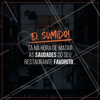 Faz tempo que você não aparece por aqui! Estamos com saudades. Vem pra cá ou faça já seu pedido 😋 #restaurantes #ahazoutaste #eisumido #eisumida