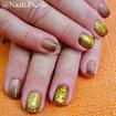 Unhas DecoradasUnhas em Degradê com Nude e Marrom + Carimbada em Dourado.