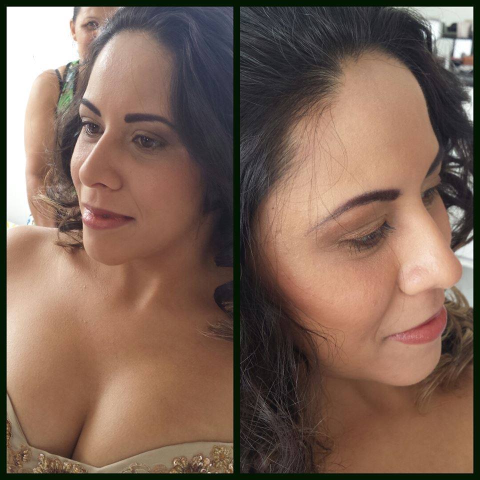 Maquiagem em madrinha de casamento.  maquiador(a) designer de sobrancelhas depilador(a)