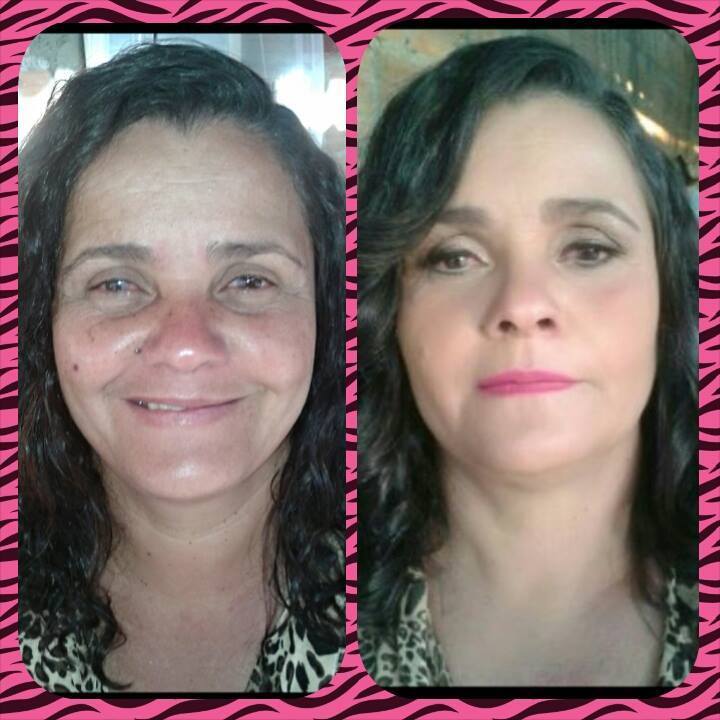 Antes e depois Maquiagem em pele madura, realçando o traços que a cliente mais gosta e disfarçando as imperfeições! maquiador(a)
