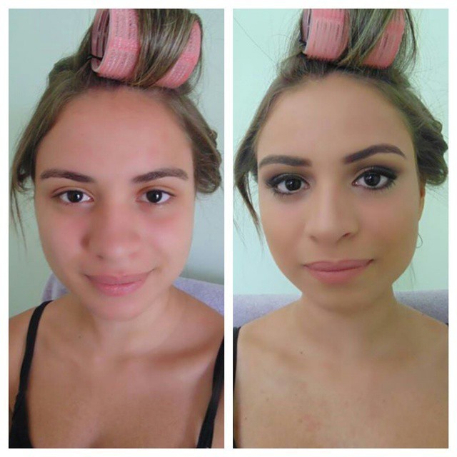 Antes e depois. Formatura maquiador(a)
