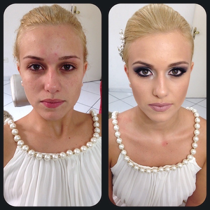 Antes e depois - Noiva maquiagem  maquiador(a) designer de sobrancelhas micropigmentador(a) assistente maquiador(a)