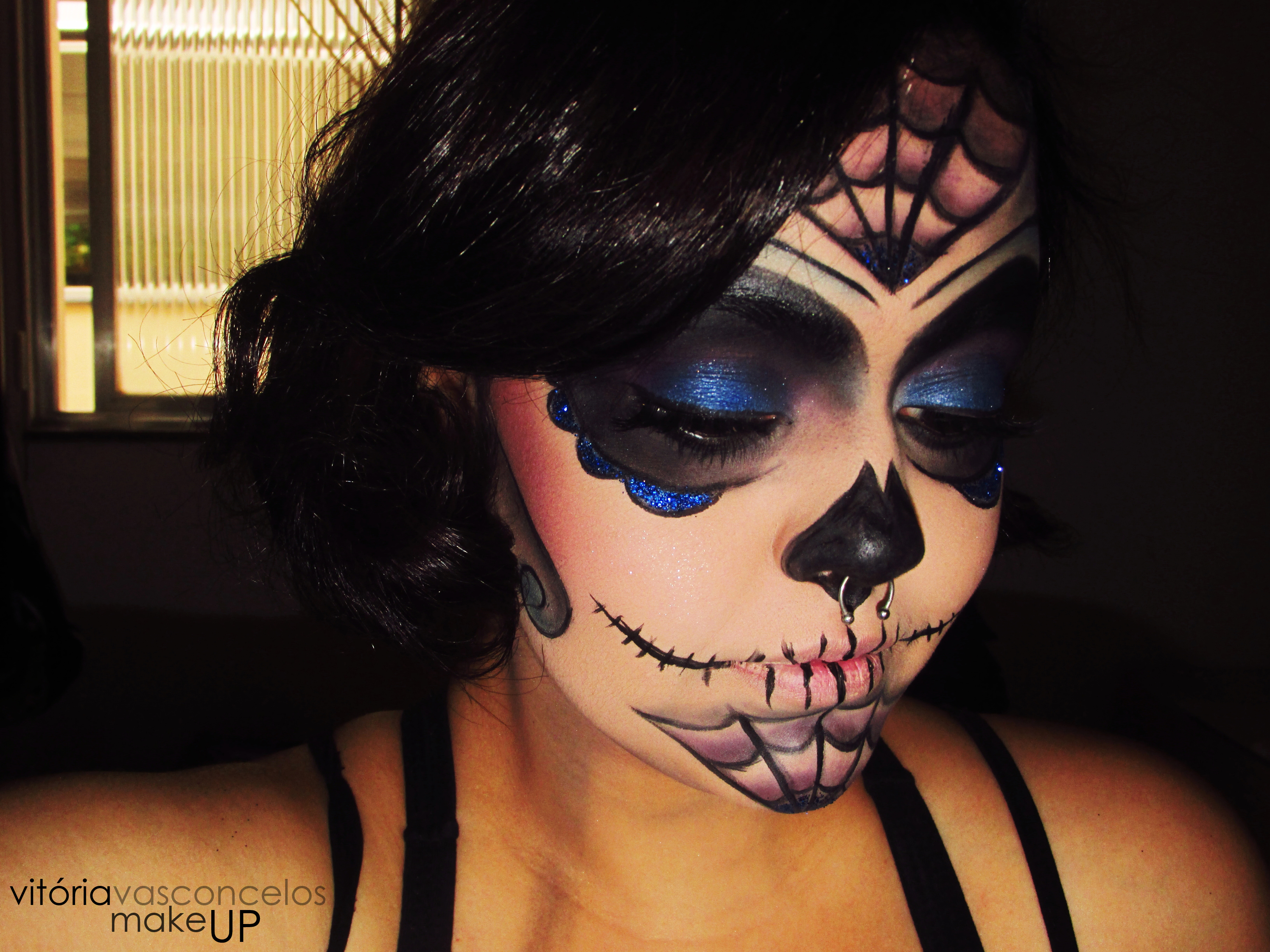Halloween, dia das bruxas, caveira mexicana maquiagem 
