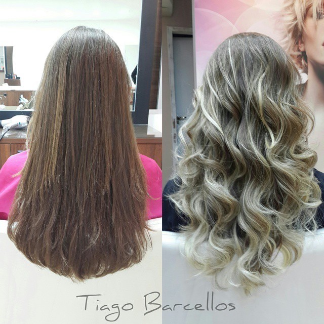 luzes, antes e depois cabelo  cabeleireiro(a) maquiador(a)