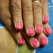 Rosa pink incrívelApós, cortar,lixar e cutilar,passei base fortalecedora da risque, e na sequência, duas demãos do esmalte rosa-pink,da Anita.Na finalização, uma demão do 
esmalte Dancers,da Nati.