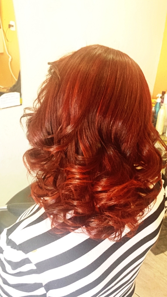 ombre hair, festa, cachos ruivos, festa, casamento, balada cabelo  cabeleireiro(a)
