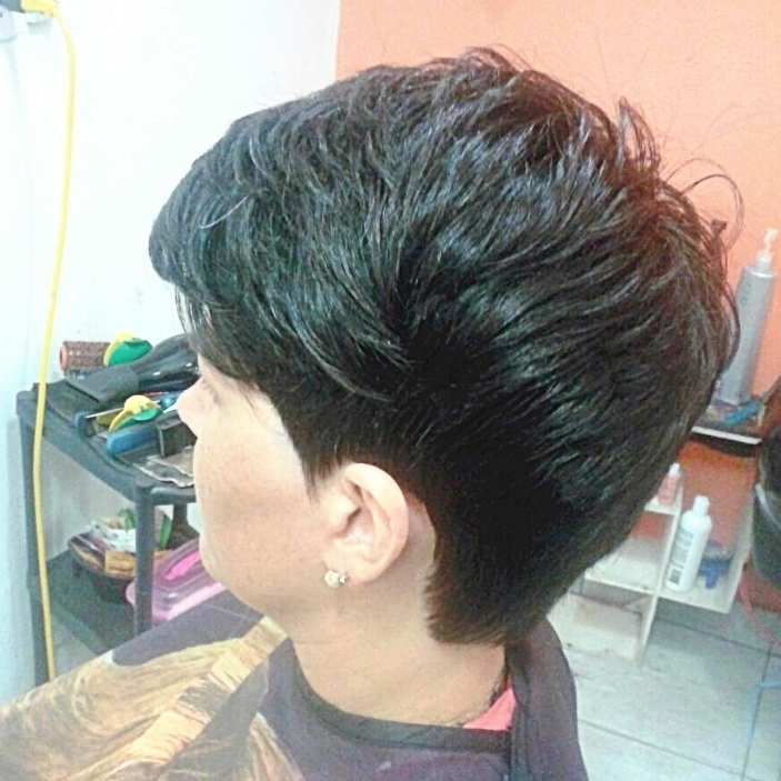 corte curtos  corte feito todo desfiado na tesoura fio navalha cabeleireiro(a)