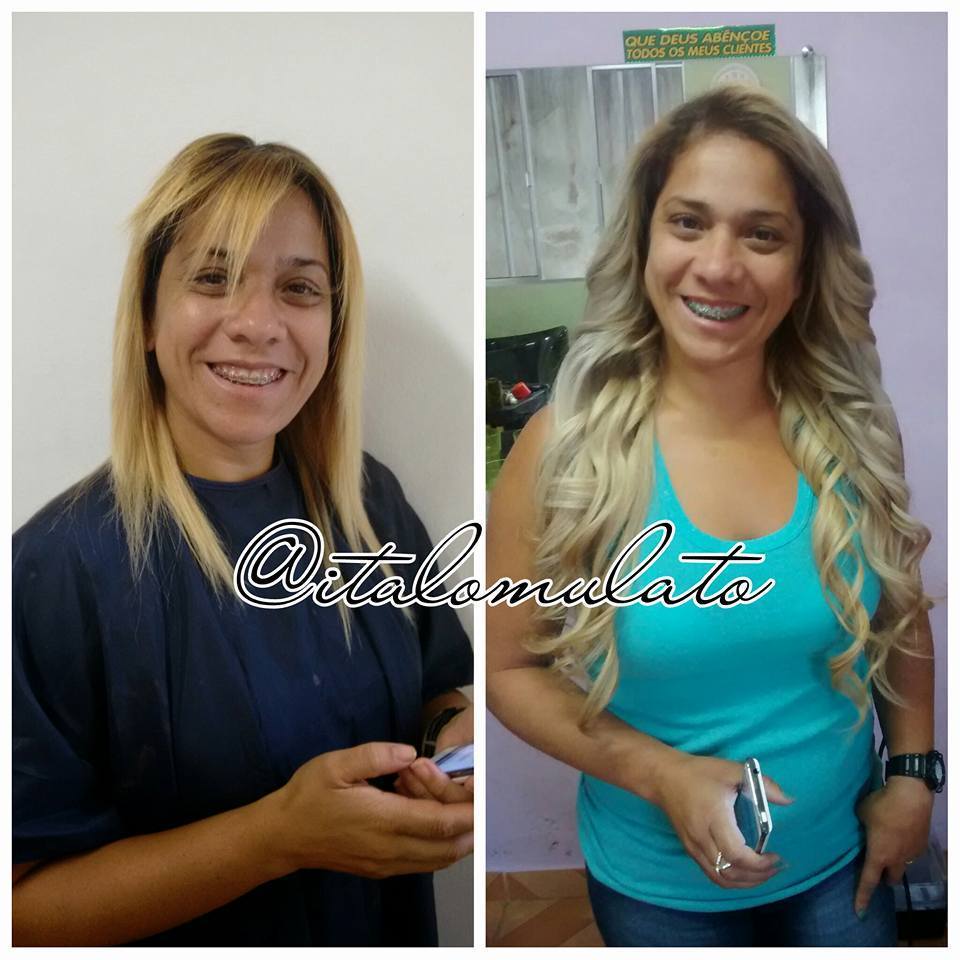 Alongamento e correção de cor Técnicas utilizadas: Correção de cor, tintura na raiz e alongamento com ponto americano cabeleireiro(a)