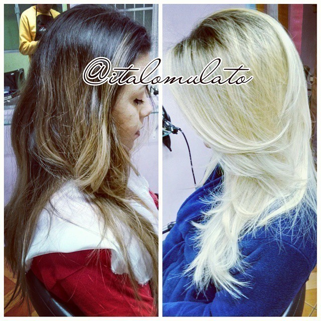 Super Blond Mudança de castanho iluminado pro super loiro, utilizada a técnica do segredo do loiro platinado coloração, loiro platinado cabelo  cabeleireiro(a)