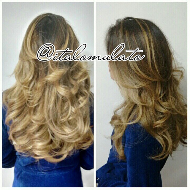 Castanho Iluminado Cabelo desfiado e algumas mechas mais marcadas em tom de loiro marrom dourado pra não fugir do castanho cabeleireiro(a)