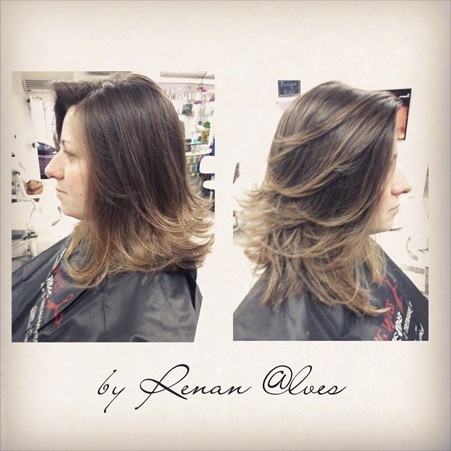 Corte feminino / Cor /Escova modelada cabeleireiro(a)