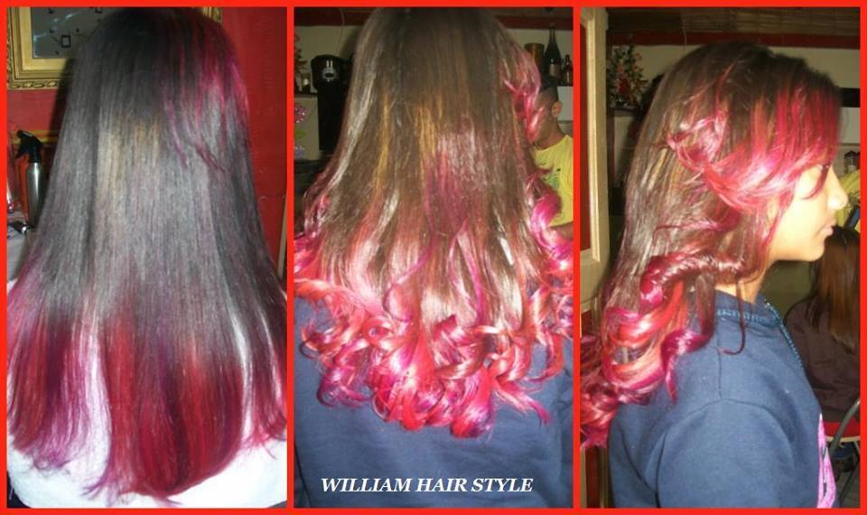 ombre vermelho cabelo  cabeleireiro(a)