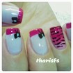 Nail Art ( unhas decoradas)
Francesinha com laço e filha única em degradê com zebra.