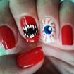Unhas para Halloween. Feito á mão.
#unhas decoradas #unhas artisticas 
