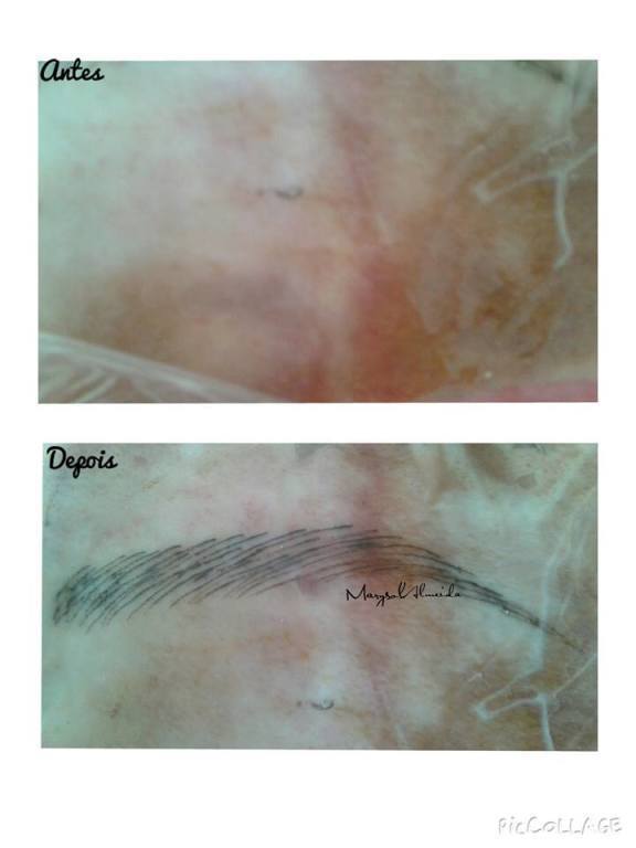 Antes e depois! Treininho básico em pele de porco, para provar que é possível fazer fios em quem não tem nada de pelo. #micropigmentaçao #microfioafio #diseignerdesobrancelhas
 dermopigmentador(a) outros designer de sobrancelhas empresário(a)