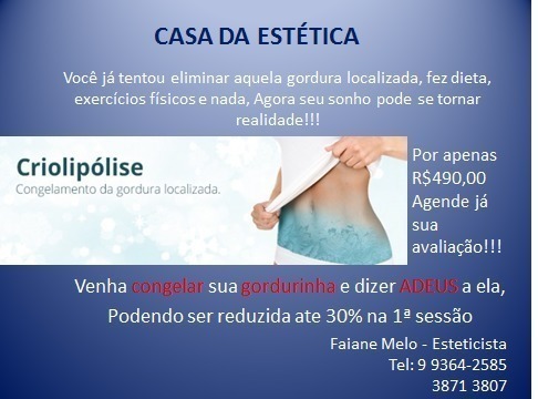Garanta já sua sessão poucos horários para o mês de Dezembro !!!! esteticista