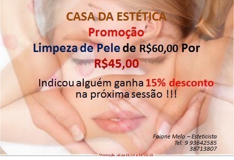 Aproveitem poucos horários para esse mês Dezembro!!!
 esteticista
