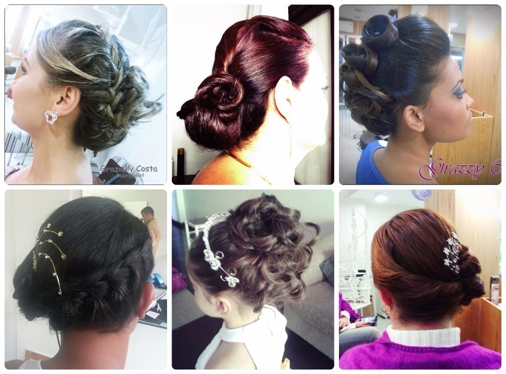 Penteados Presos! #penteados #coques #madrinha #haircut #Trança cabeleireiro(a) designer de sobrancelhas