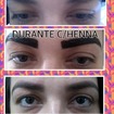Sobrancelhas feitas o designer primeiro e depois aplicação com a henna.