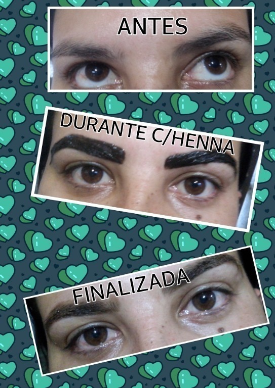 Limpesa e a medição normal,aplicação com a henna e finalizada. designer de sobrancelhas