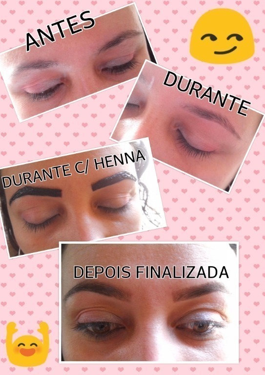 Limpeza normal da pele ,aplicação com a henna e por fim finalizada. designer de sobrancelhas