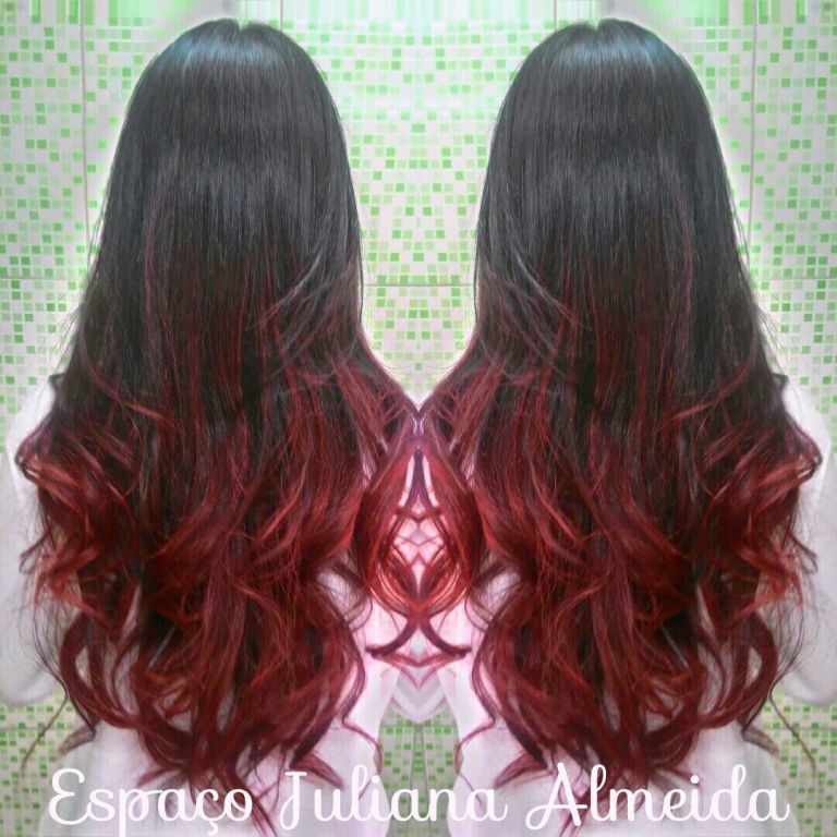#OmbreHairVermelho #Ombrehair #EspaçoJulianaAlmeida cabeleireiro(a) designer de sobrancelhas manicure e pedicure