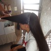 corte degrade frontal com aplicação de progressiva ja ativada no cabelo parte 2
